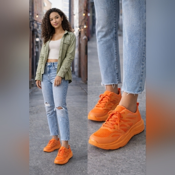 Shoes - 🆕️Vibrant Orange Athletic Sneakers